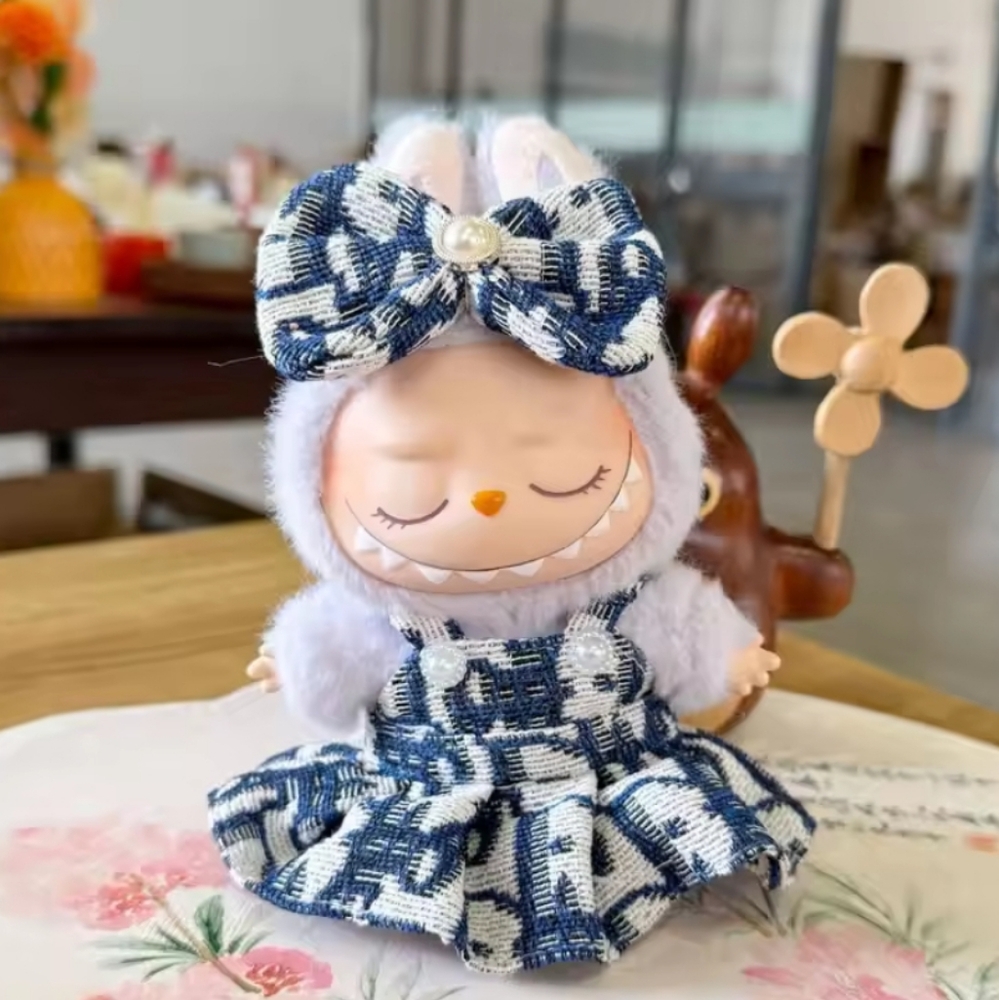 Brand New Labubu  Mini Plush Clothes Dress With Bow